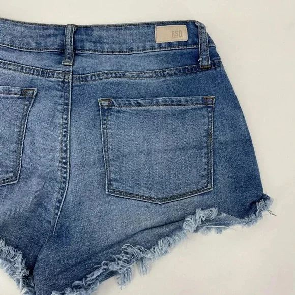RSQ Denim Shorts Women's Juniors Size 3 Blue Vintage High Rise Cutoff Distressed - Picture 7 of 9